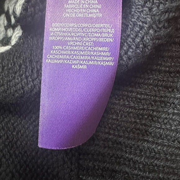 Ralph Lauren Purple Label Women’s Cashmere  Intarsia-Knit Fair Isle Sweater M - Picture 4 of 7